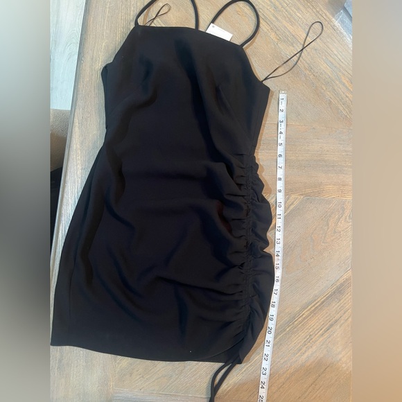 Zara Black mini Dress drapped Small NWT - Picture 6 of 15